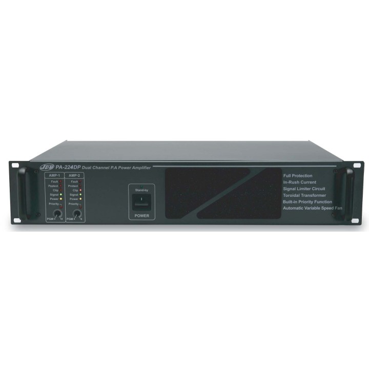 Amplificateur de puissance Rondson RNS-PA-212-DP | 2 x 120W | 25/50/100V 24V/230V 3U Rondson