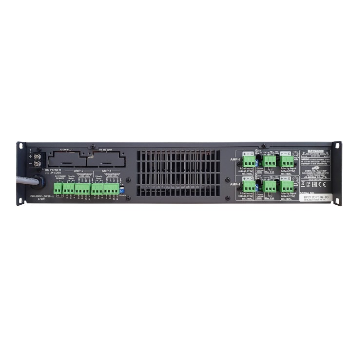 Amplificateur de puissance Rondson RNS-PA-212-DP | 2 x 120W | 25/50/100V 24V/230V 3U Rondson