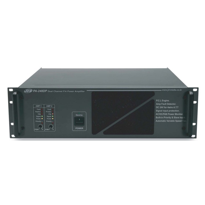 Amplificateur de puissance Rondson RNS-PA-248-DP | 2 x 480W | 50/70/100V 19p 3U Rondson
