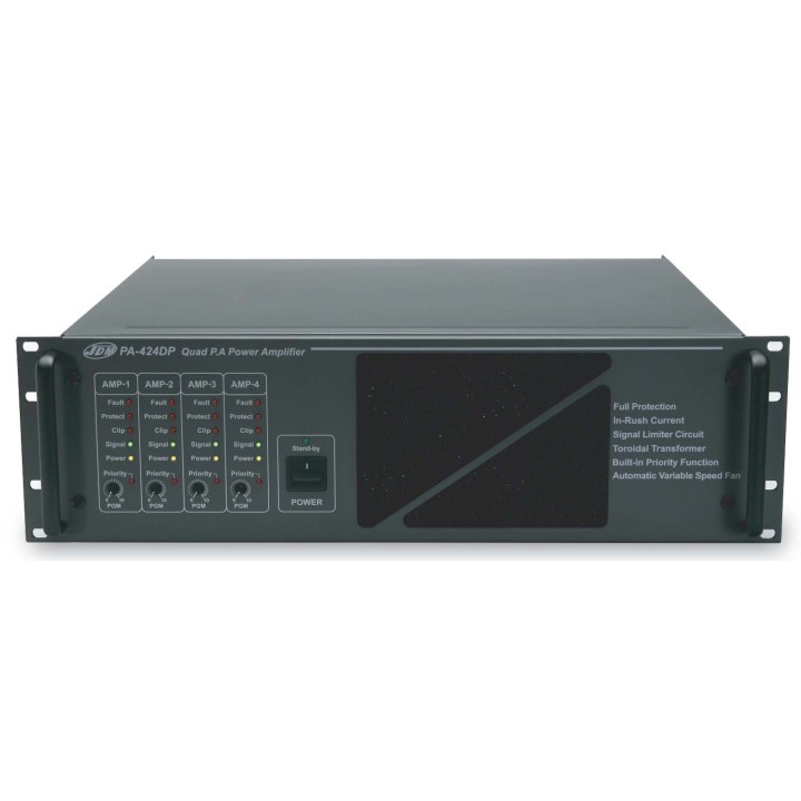 Amplificateur Rondson RNS-PA-424-DP | 4 x 240W | 25V/50V/100V | 3U 19p Rondson
