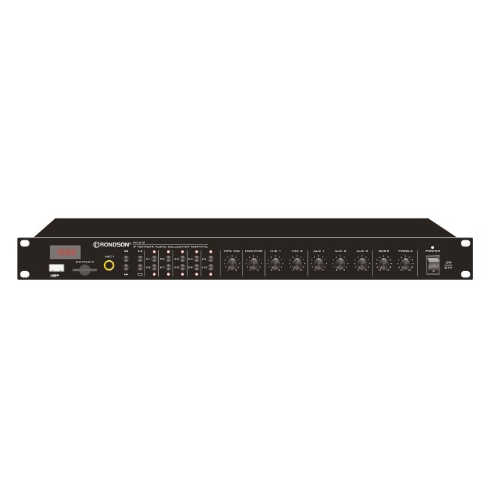 Préamplificateur IP Rondson RNS-PM-5-IP | 5 entrées | lecteur MP3 RJ45 LAN Rondson