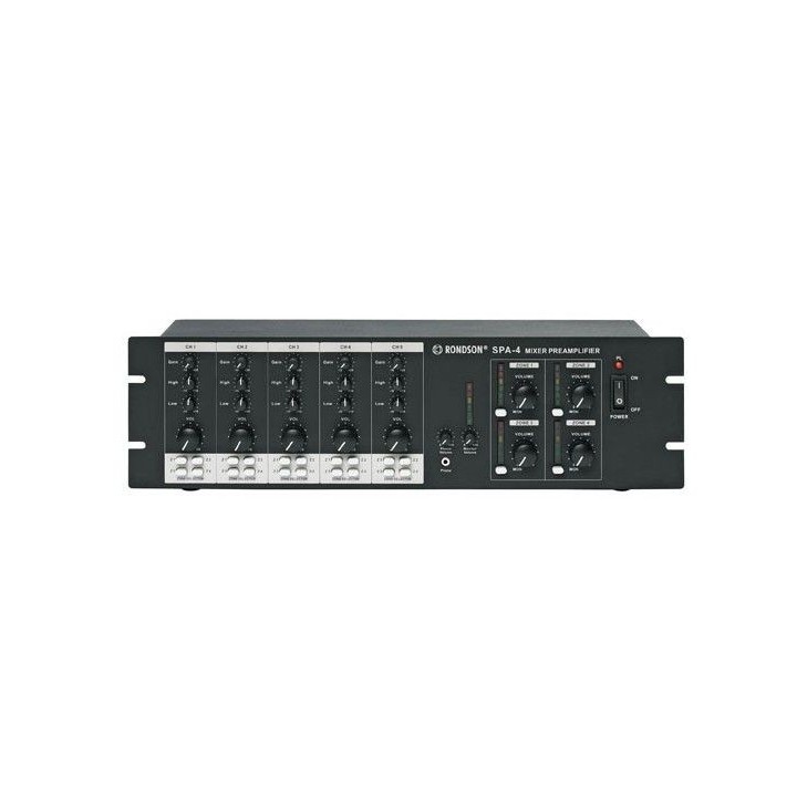 Préamplificateur Rondson RNS-SPA-4 | 6 entrées routables | 4 zones de sortie Rondson