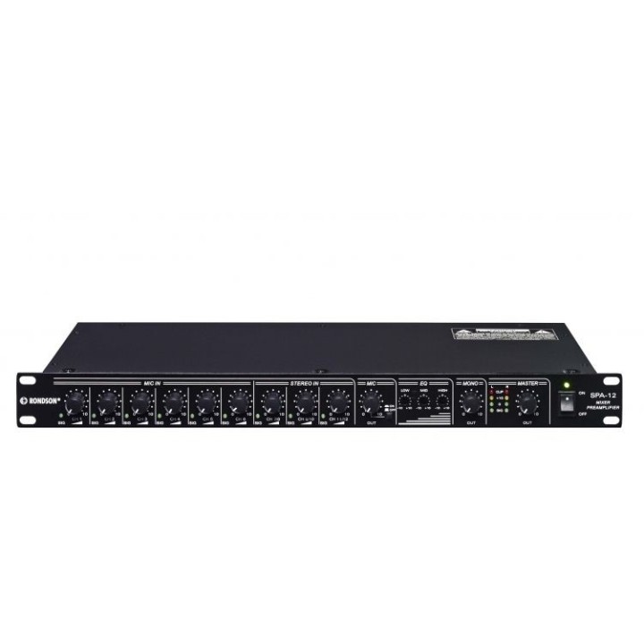Mélangeur micro/ligne Rondson RNS-SPA-12 | 6 entrées mono | 19" 1U rackable Rondson