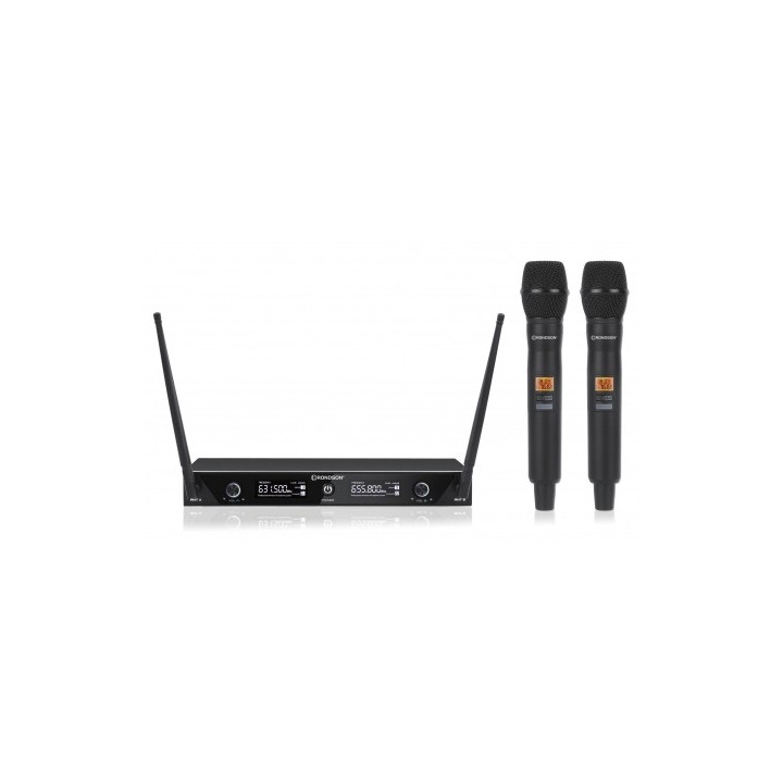 Ensemble UHF double Diversity Rondson RNS-BE-1020/2MIC | 2 microphones main | réception stable