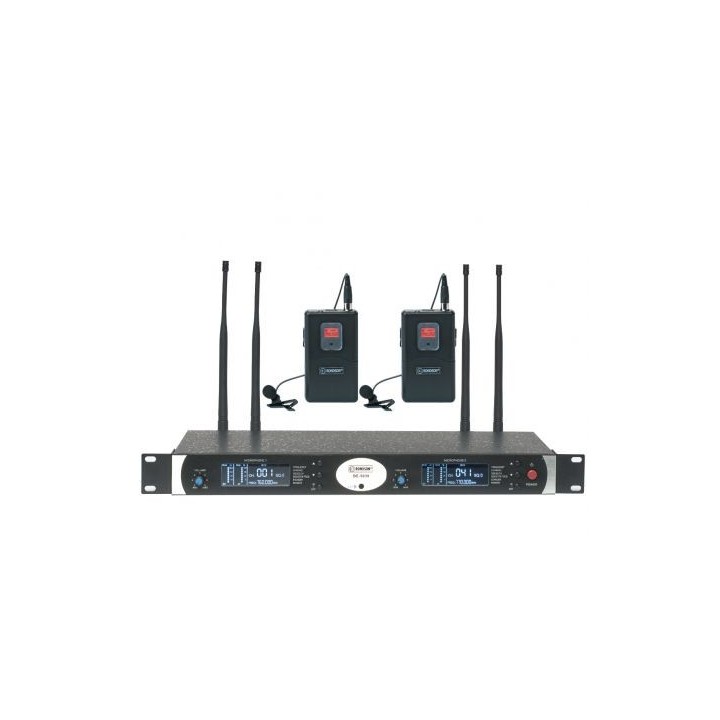 Ensemble micro UHF diversity Rondson RNS-BE-5038/2PT-10 | 2 micros cravate | 80 fréquences