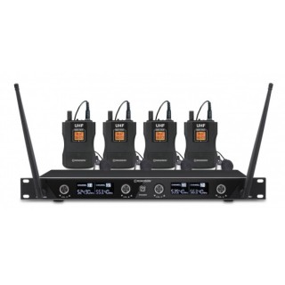 Ensemble UHF quatre Diversity Rondson RNS-BE-1040/4BP | 4 micro-cravates | réception Diversity 4 canaux