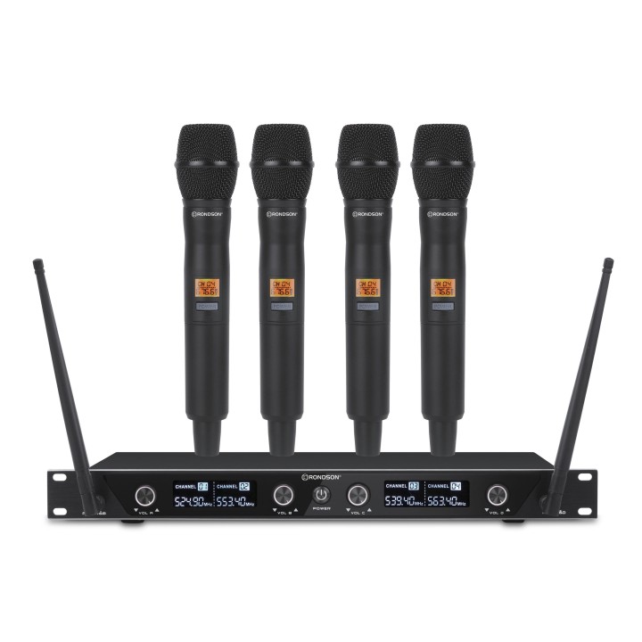 Ensemble UHF double Diversity Rondson RNS-BE-1040/4MIC | 4 micros main | réception stable longue portée