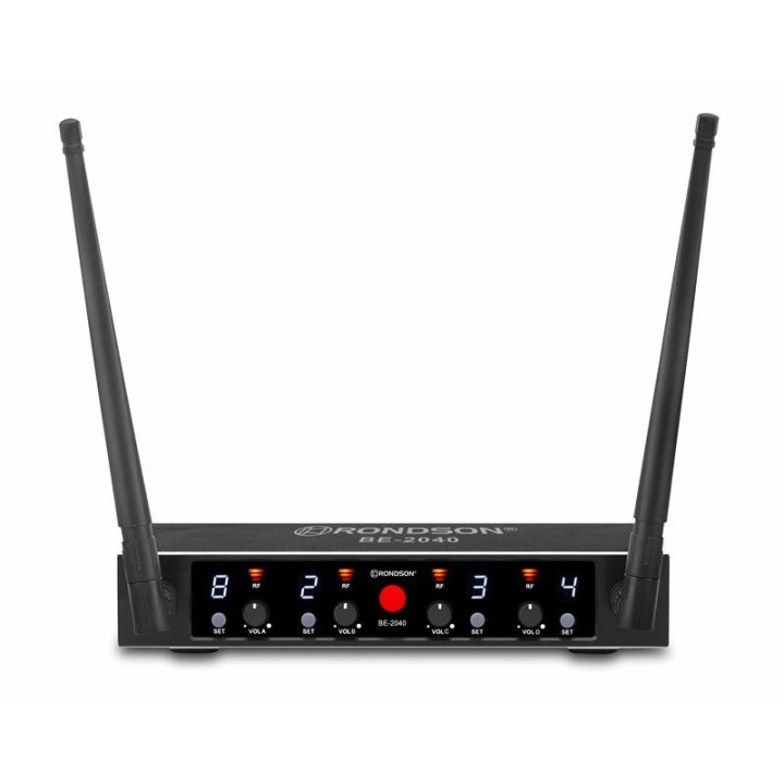 Ensemble UHF diversity Rondson RNS-BE-2040/2MIC | 4 récepteurs | 2 micros main + 2 cravates