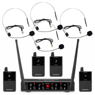 Ensemble UHF Rondson RNS-BE-2040/4BP | 4 Diversity | 4 micro-cravates incluses