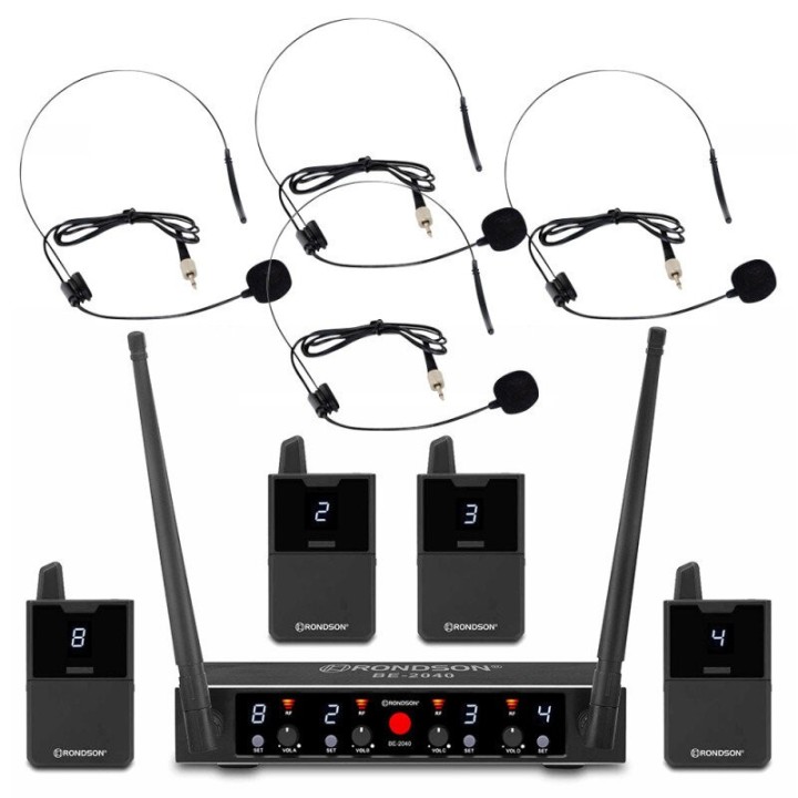 Ensemble UHF Rondson RNS-BE-2040/4BP | 4 Diversity | 4 micro-cravates incluses