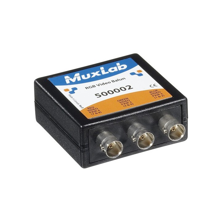 Balun vidéo Muxlab 500002 | RGsB synchro sur vert | transmission sur câble Cat5/6 Muxlab