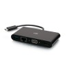 C2G - USB-C to HDMI VGA RJ45 Adapter Black C2G