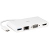 C2G - USB-C to HDMI VGA RJ45 Adapter White C2G