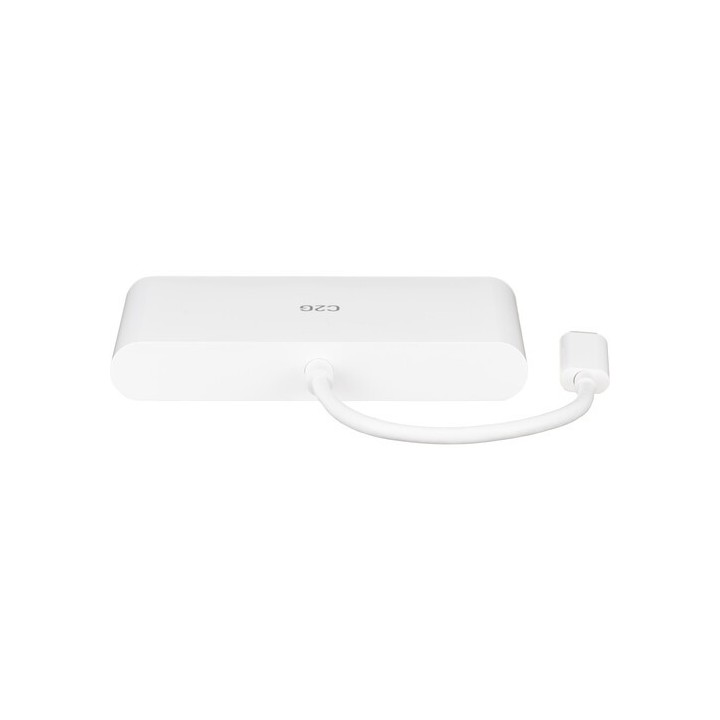 C2G - USB-C to HDMI VGA RJ45 Adapter White C2G