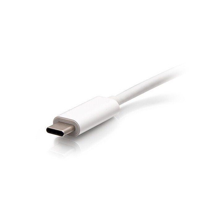 C2G - USB-C to HDMI VGA RJ45 Adapter White C2G