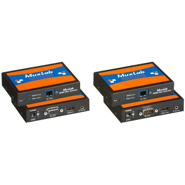 Kit extendeur fibre HDMI Muxlab 500460 | 110-220V | transmission longue distance