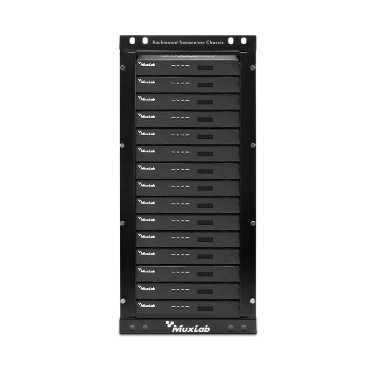 Châssis rack 14 ports Muxlab 500926 | 4.5U | émetteur/récepteur