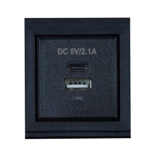 Module double changeur USB Muxlab 500617 | USB Type A & C | 5VDC 2.1A