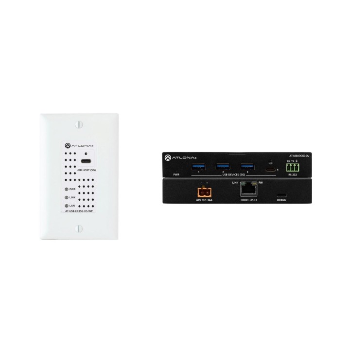 Kit extendeur USB Atlona AT-USB-EX350-WPH-K | USB 3.0 | boîtier demi-rack wallplate