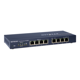Switch Ethernet Netgear FS108P | 8 ports 10/100 Mb | auto-alimenté