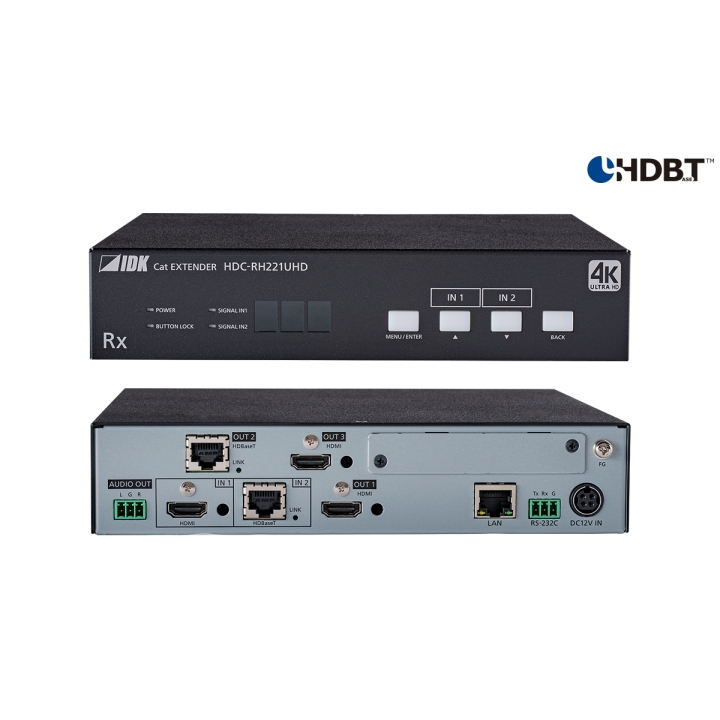 Récepteur HDBaseT IDK IDK-HDC-RH221UHD | 4K@60 | 2 entrées / 3 sorties IDK
