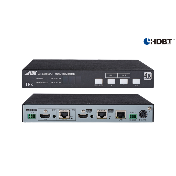 Émetteur-récepteur HDBaseT IDK IDK-HDC-TR121UHD | 4K@60 | 2 entrées / 2 sorties IDK