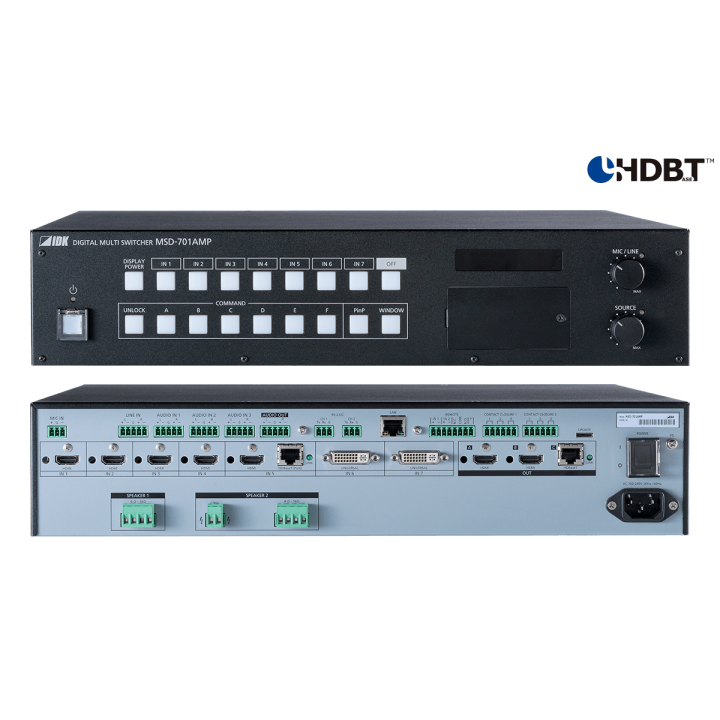 Sélecteur numérique IDK IDK-MSD-701AMP | ampli audio intégré | 7 entrées / 1 sortie IDK