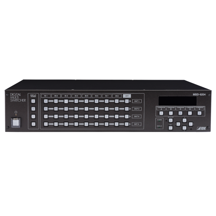 Sélecteur numérique 4K IDK IDK-MSD-6204-DAN | 8 entrées | 4 sorties Dante IDK