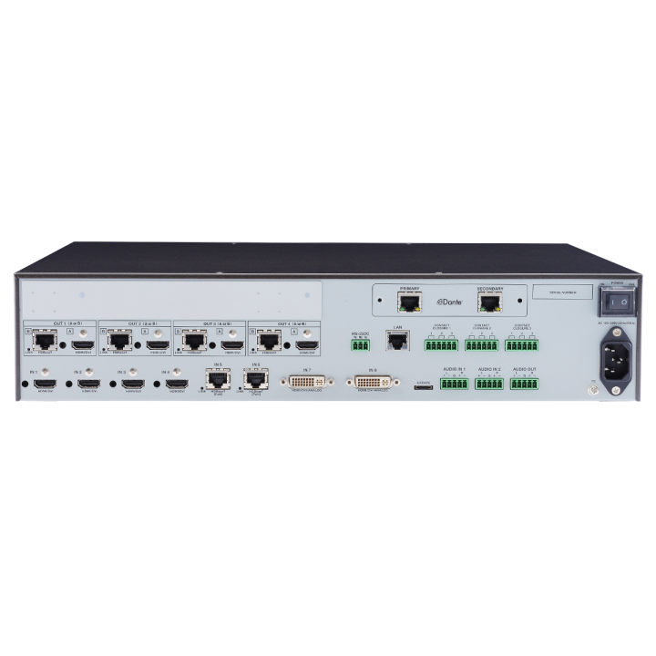 Sélecteur numérique 4K IDK IDK-MSD-6204-DAN | 8 entrées | 4 sorties Dante IDK