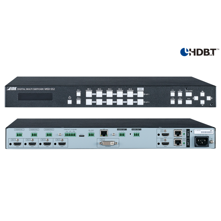 Sélecteur numérique IDK IDK-MSD-S52 | 5 entrées | 2 sorties IDK