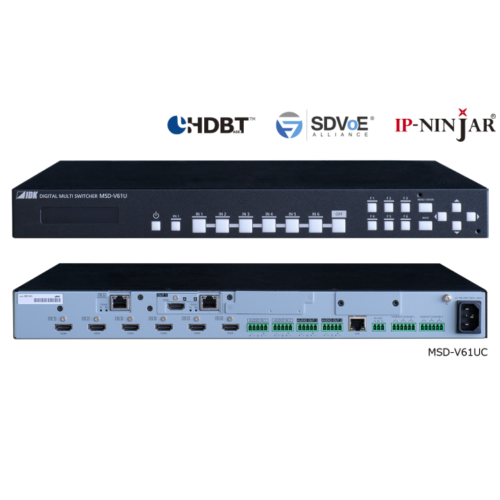 Sélecteur 4K@60 IDK IDK-MSD-V61UC | 6 entrées / 1 sortie | sortie SDVoE CAT IDK