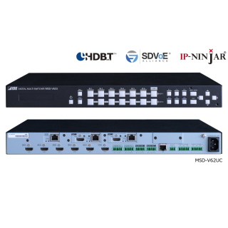 Sélecteur 4K@60 IDK IDK-MSD-V62UT | 6 entrées / 2 sorties | sortie HDBaseT IDK