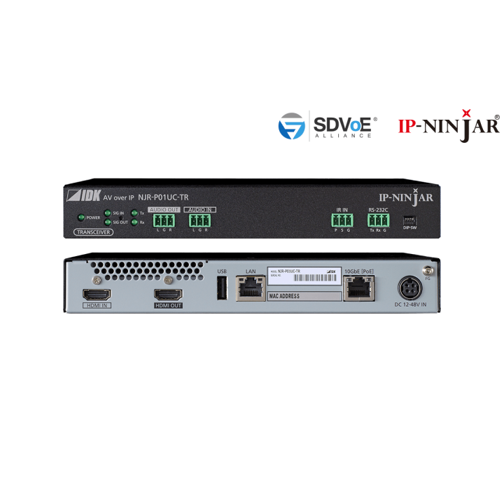 Émetteur-récepteur HDMI 4K@60 IDK IDK-NJR-P01UC-TR | extension sur câble CAT | transmission audio/vidéo UHD IDK