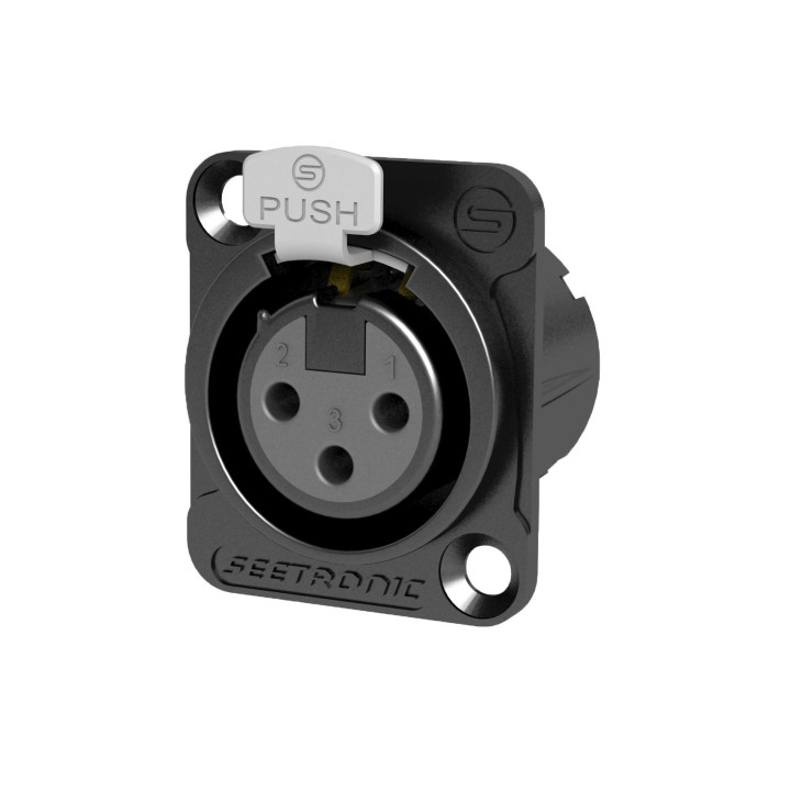 S2CEB - Embase XLR femelle 3 pts noire S2CEB