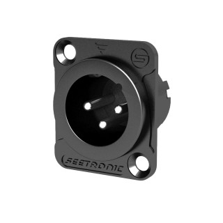 S2CEB - Embase XLR male 3 points noire S2CEB