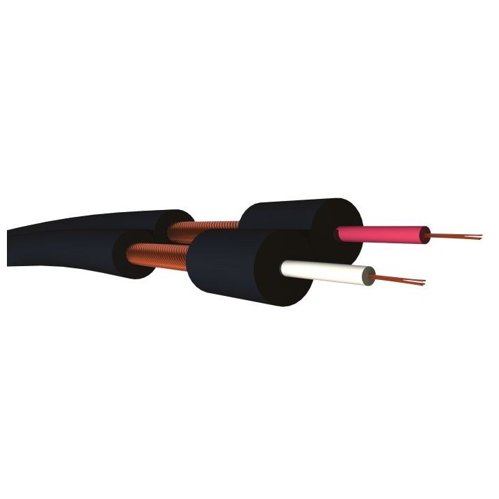 S2CEB - Câble asymetrique blinde - 2 x 0.22 mm² - pvc noir - hq - prix au mètre S2CEB