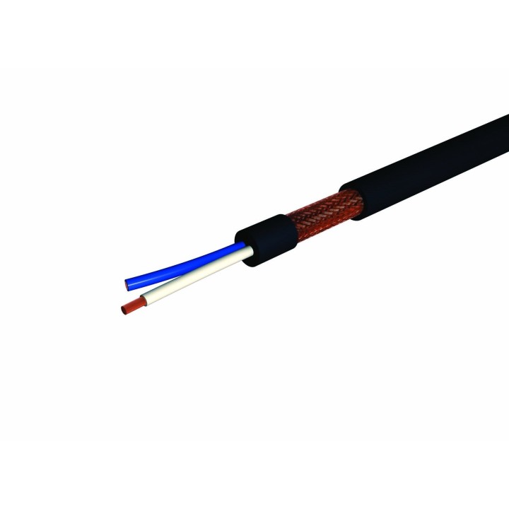 Câble Micro 0.40 mm² Blindé Tresse cuivre rouge Bobine de 100m noir S2CEB
