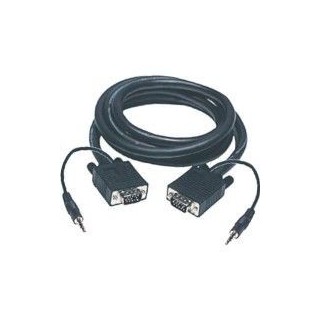 Cordons VGA 1.80mt + Audio HD15 male / HD15 male + Jack 3.5 male Ster S2CEB