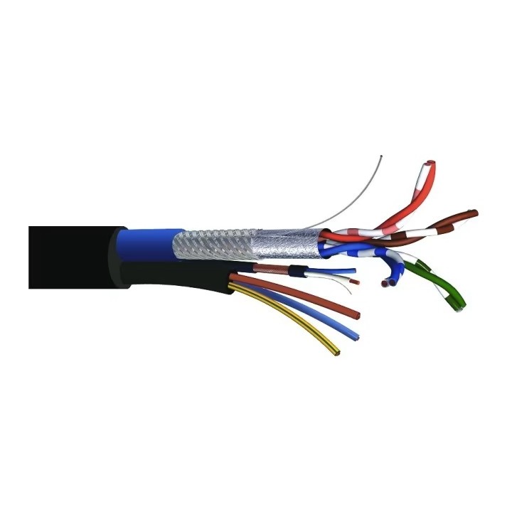 S2CEB - Câble 2xAUDIOLAN24 + 4xdigi1 + 3 g 2,50 mm² - pvc noir - à la coupe S2CEB