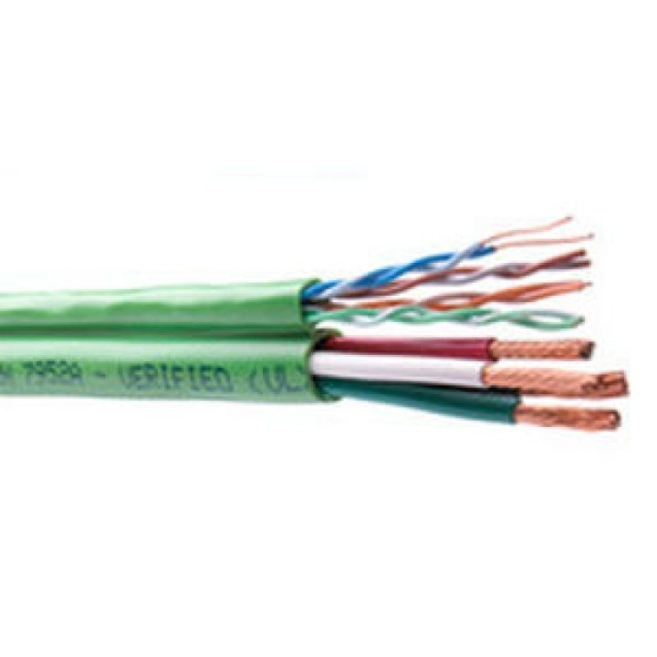 Câble Belden composite CAT5 UTP 245 AWG +4x 14 AWG - Vert 152m Belden