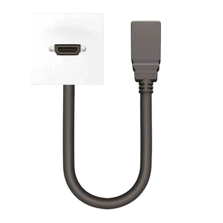 Plastron HDMI S2CEB AMHDMI2020 | cordon HDMI 0,20 m | connectique murale