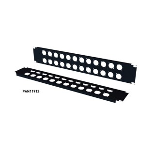 Panneau 19" 1U S2CEB PAN11912 | 12 XLR série D | finition époxy noir
