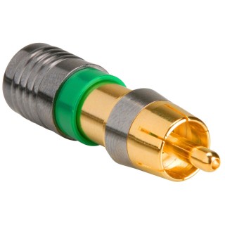 Câble coaxial Belden RG6RCAU | RCA plaqué or | universel (vert)