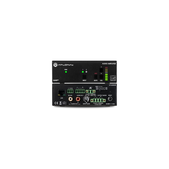 Atlona - Amplificateur 60W 4/8 Ohm x2, 24V/70V/100V x1 Atlona