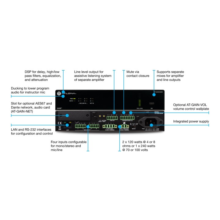 Atlona - Atlona 240W Amplificateur de mixage 240W Atlona