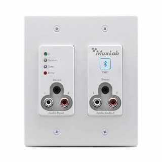 Muxlab - Bluetooth et audio RCA/3,5 mm vers Dante, blanc Muxlab