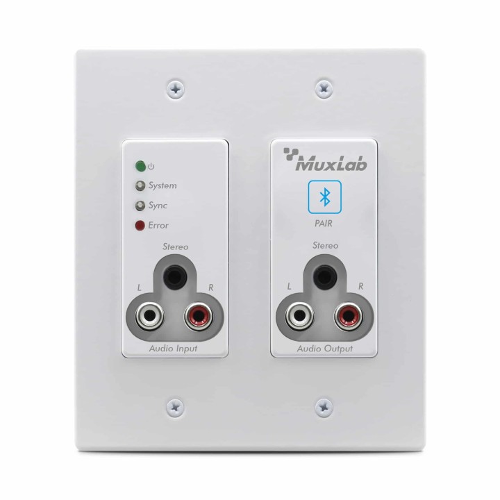 Muxlab - Bluetooth et audio RCA/3,5 mm vers Dante, blanc Muxlab