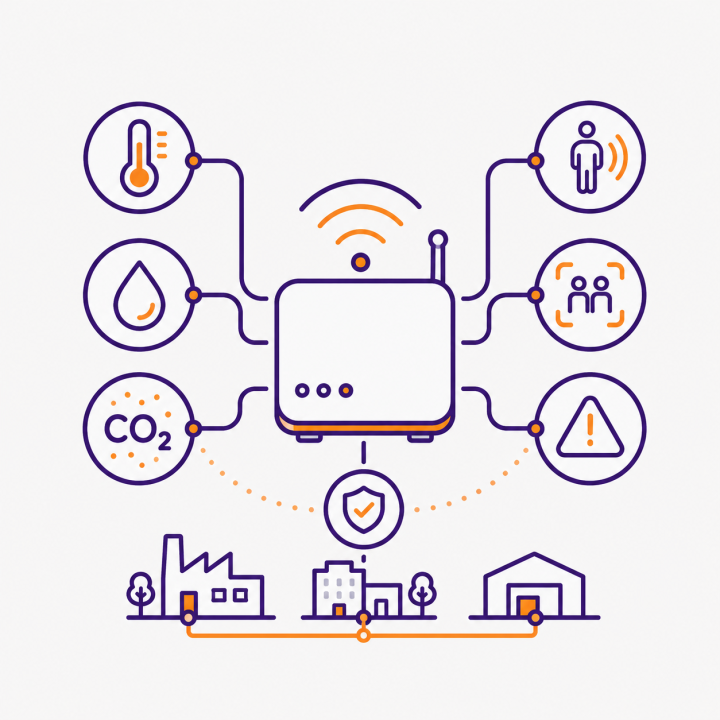 Passerelle LoRaWAN Orioma ORI-ORIOBOX | connectivité longue portée | IoT multi-capteurs 24/7 Orioma