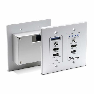 Muxlab - Émetteur-récepteur mural KVM IP 4K - blanc Muxlab