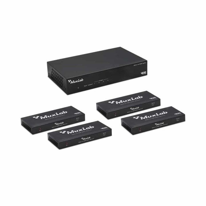 Muxlab - Kit répartiteur HDMI 1x4 HDBT 120m 4K/60 Muxlab